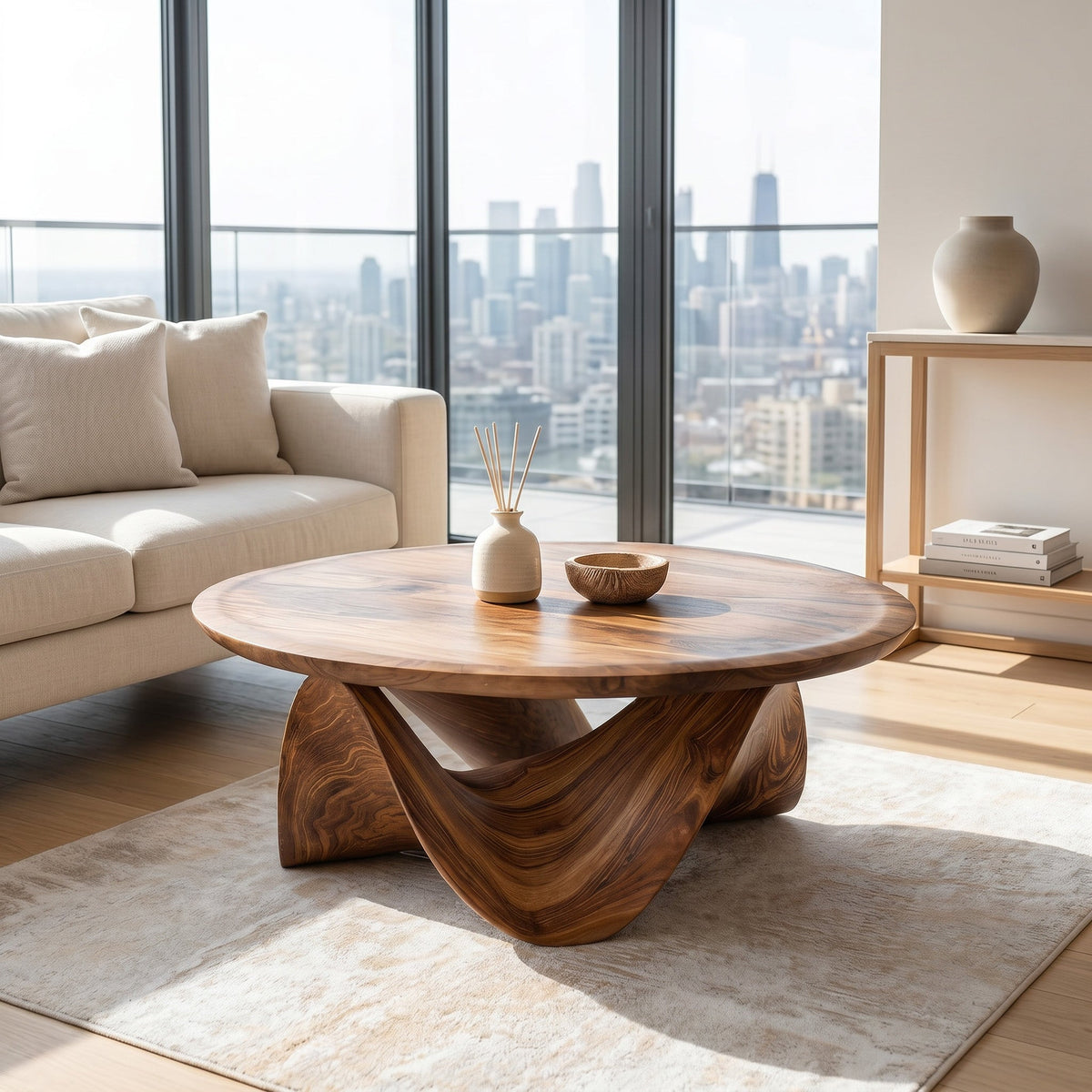 Sculptural Round Coffee Table