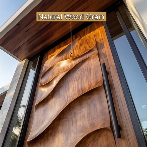 Arvexa Sculpted Solid Wood Rectangular Single Door