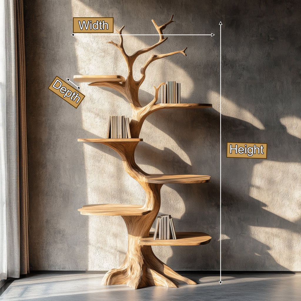 Ashgrove Handcrafted Solid Wood Tree Bookshelf