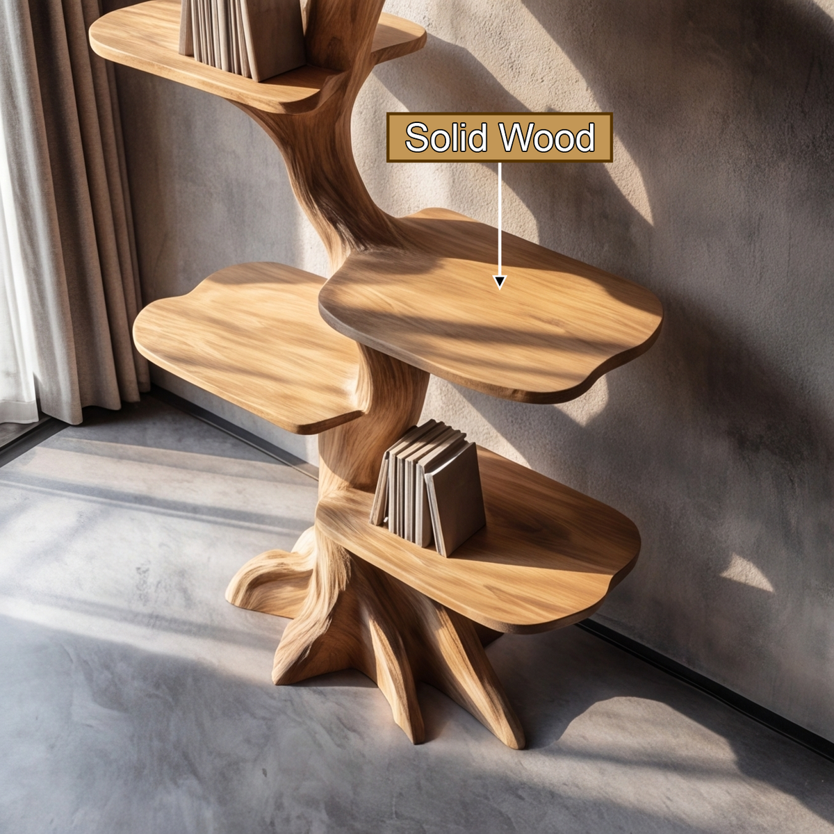 Ashgrove Handcrafted Solid Wood Tree Bookshelf