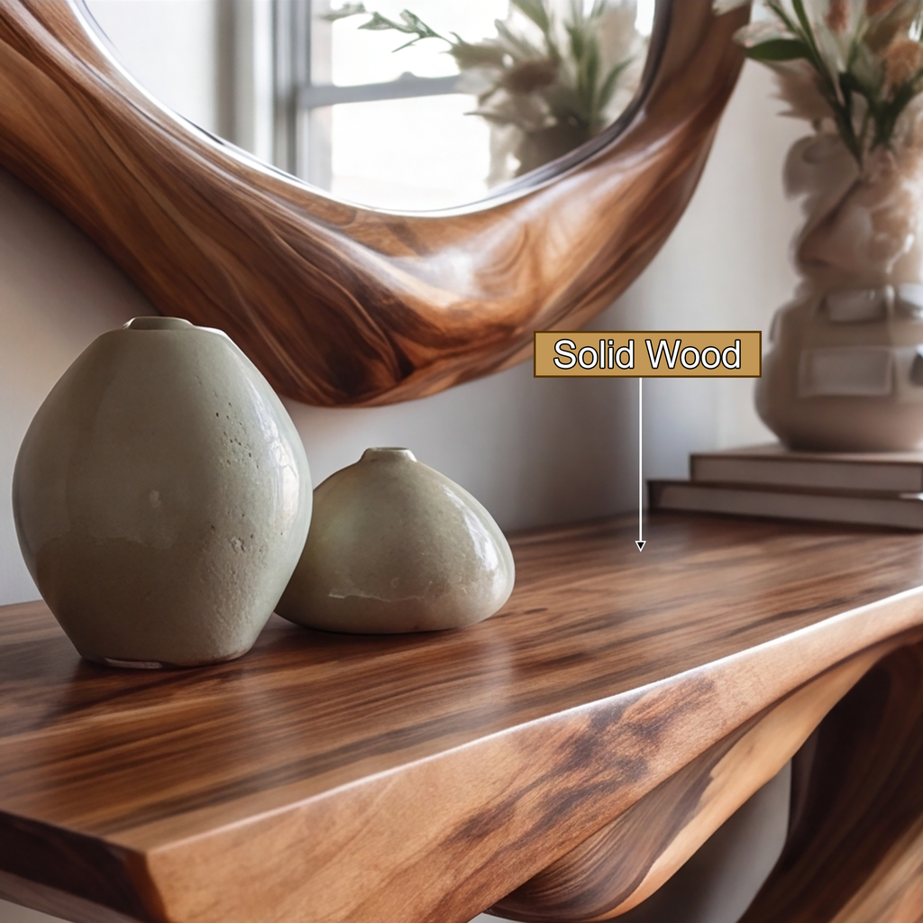 Avelith Sculpted Solid Wood Console Table