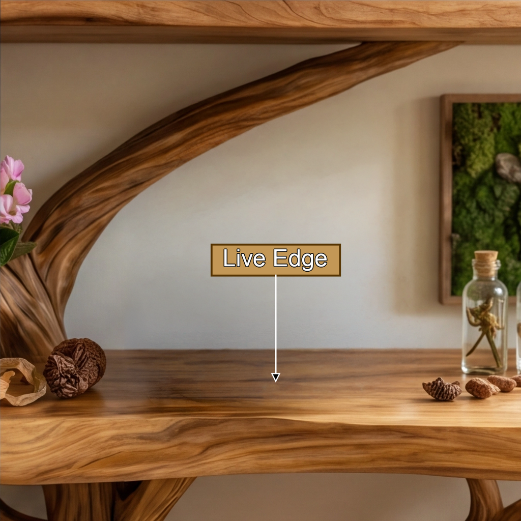 Florien Sculpted Solid Wood Console Table With Shelves