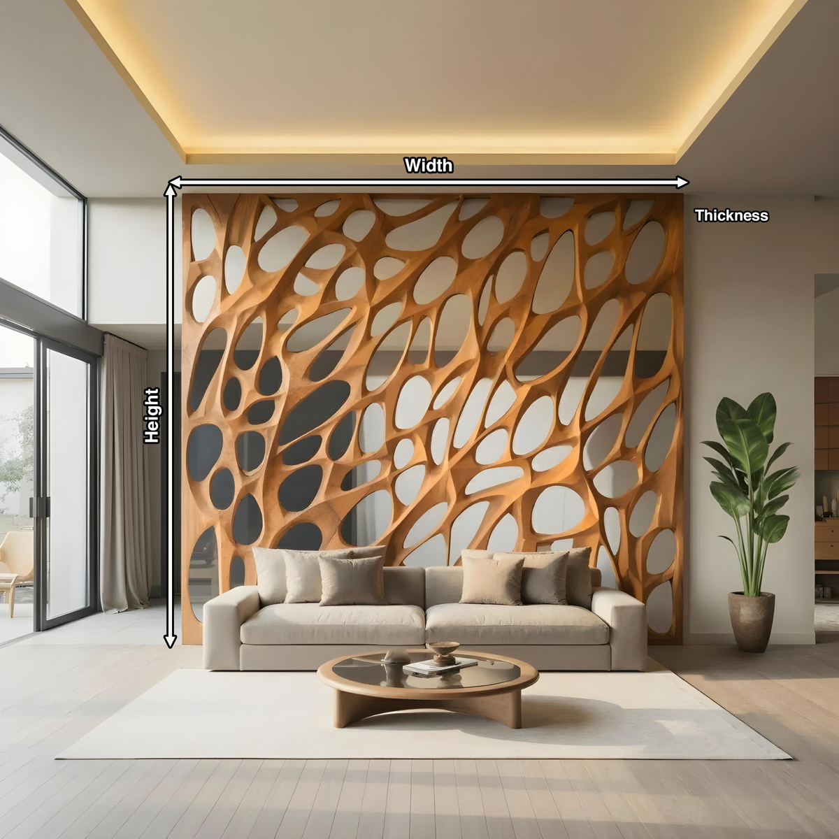 Modern Organic Room Divider For Open Space Decor