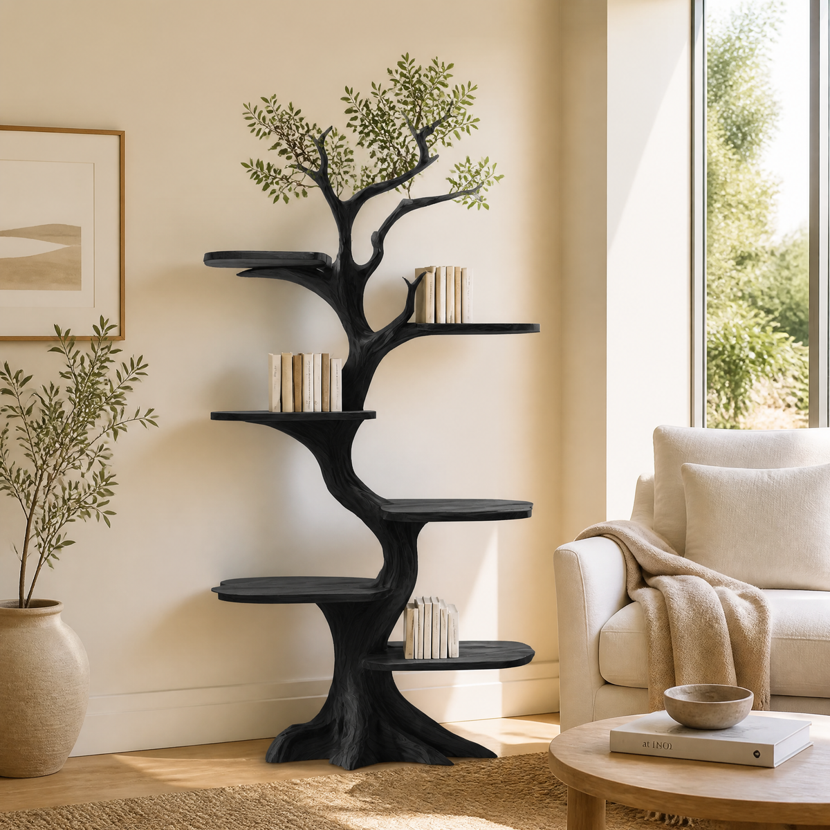 Ashgrove Handcrafted Solid Wood Tree Bookshelf