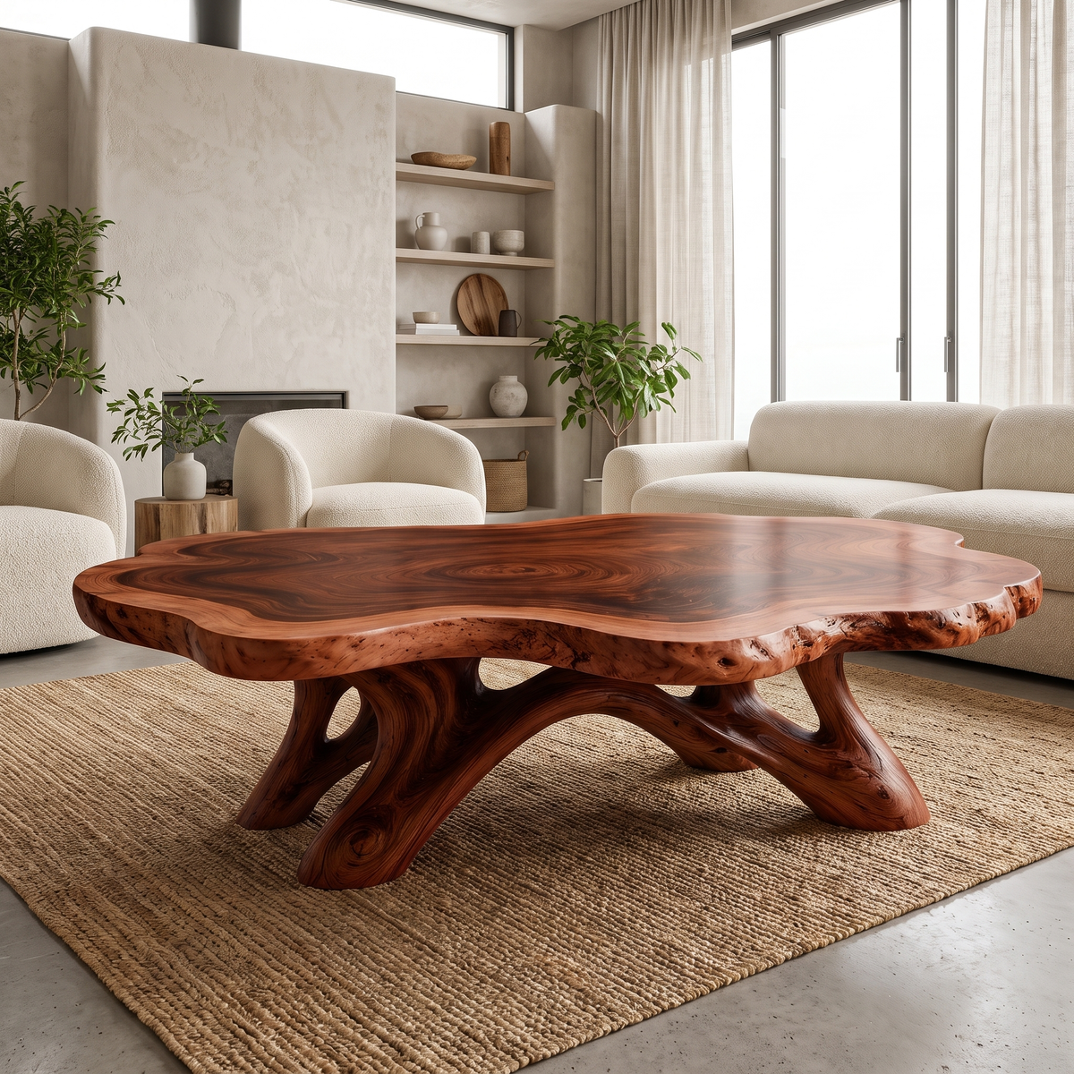 Aurevane Handcrafted Solid Wood Coffee Table