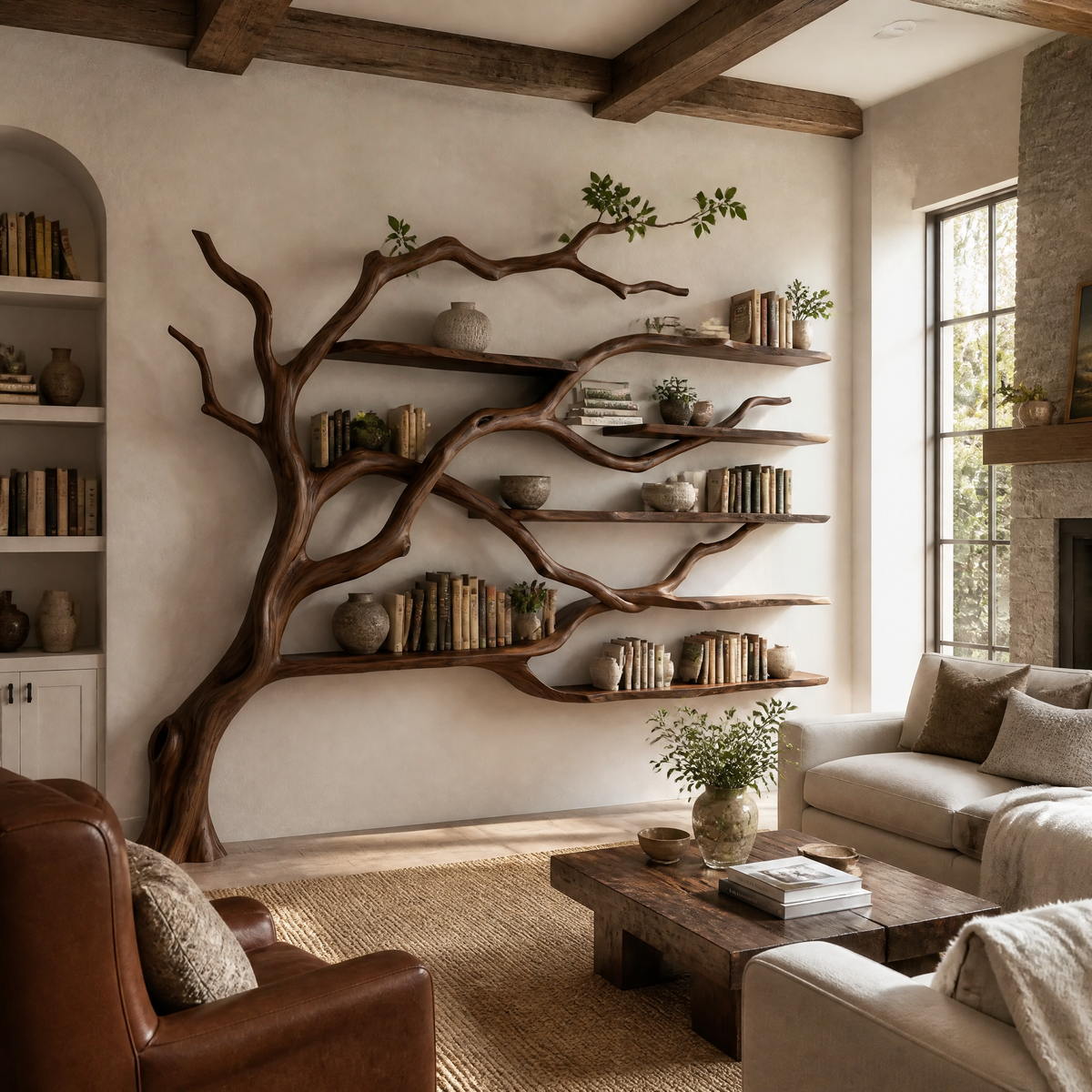 Branchmere Handcrafted Solid Wood Tree Bookshelf