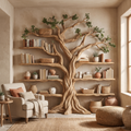 Eldrathen Sculpted Solid Wood Tree Bookshelf