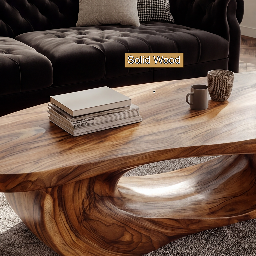 Cevorin Sculpted Solid Wood Coffee Table