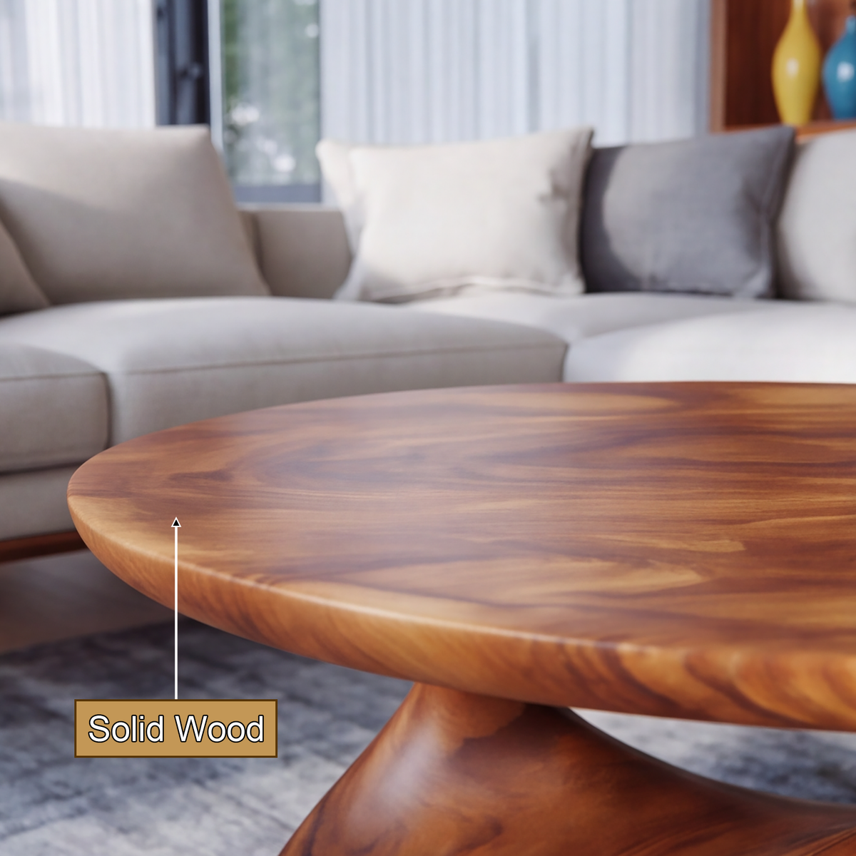 Orlessa Sculpted Solid Wood Coffee Table