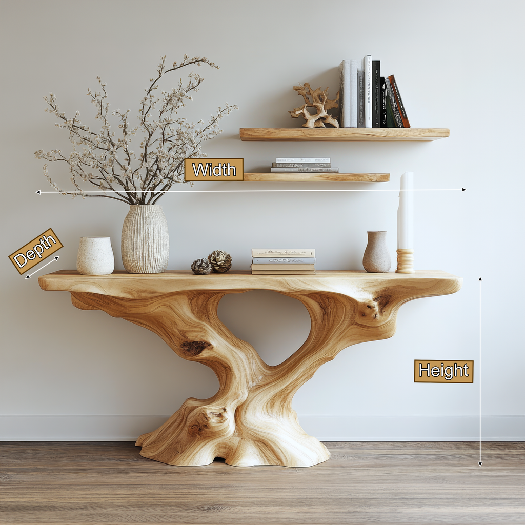 Vaelthorn Sculpted Solid Wood Console Table