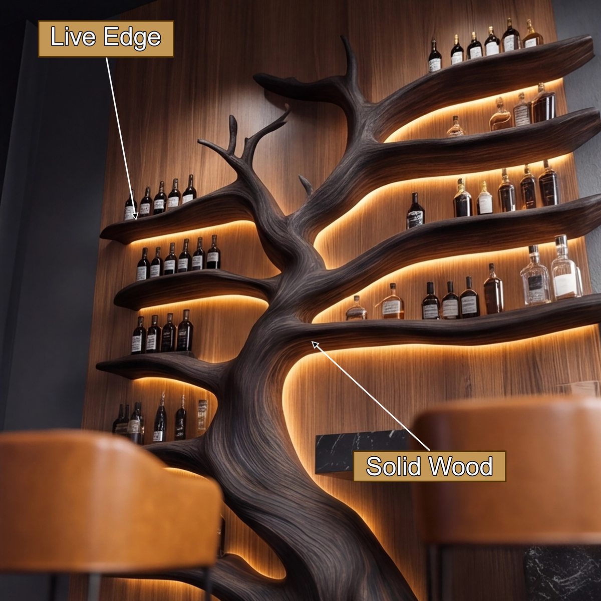 Velmora Illuminated Tree Wine Rack