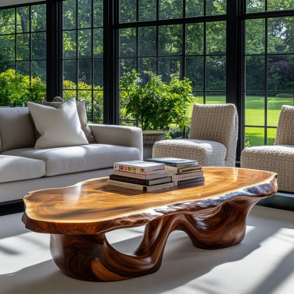 Virellan Live Edge Solid Wood Coffee Table