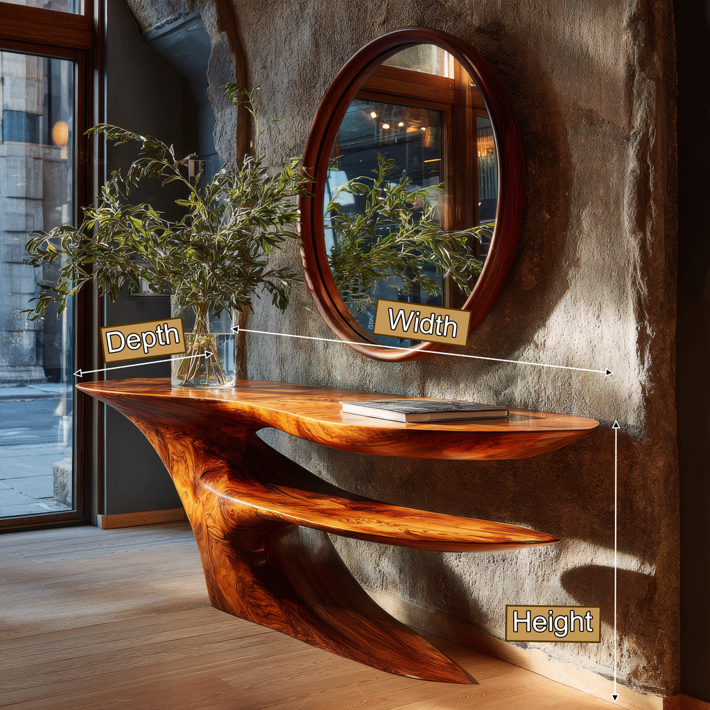 Zorathis Sculpted Solid Wood Console Table