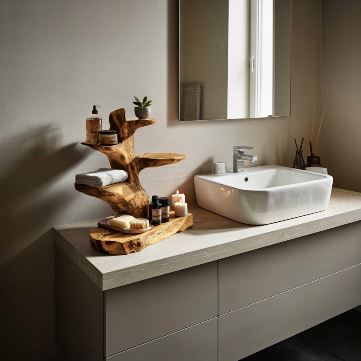 Modern Organic Bathroom Shelf For Bathroom
